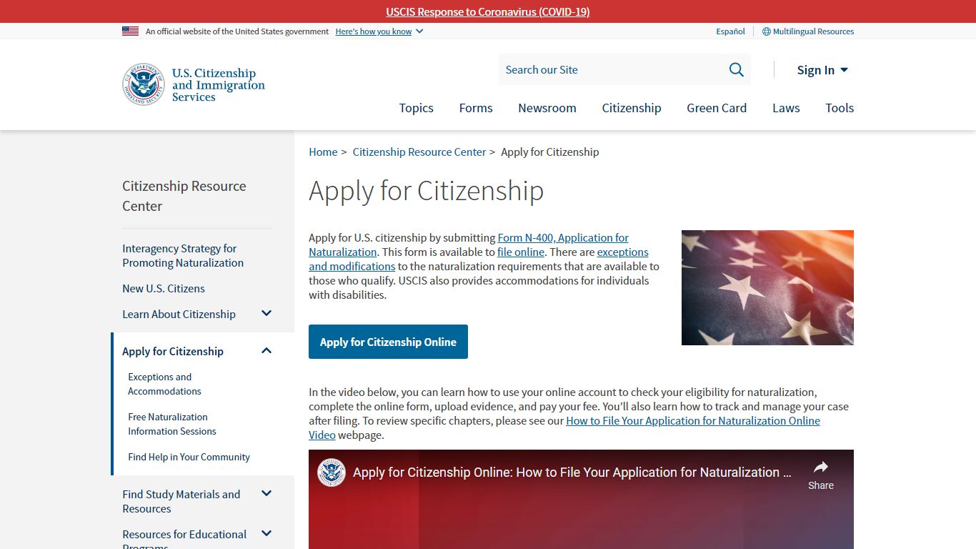 Apply for Citizenship | USCIS